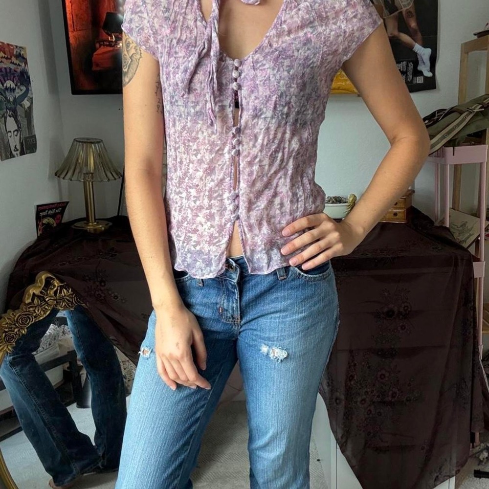 Vintage tie blouse